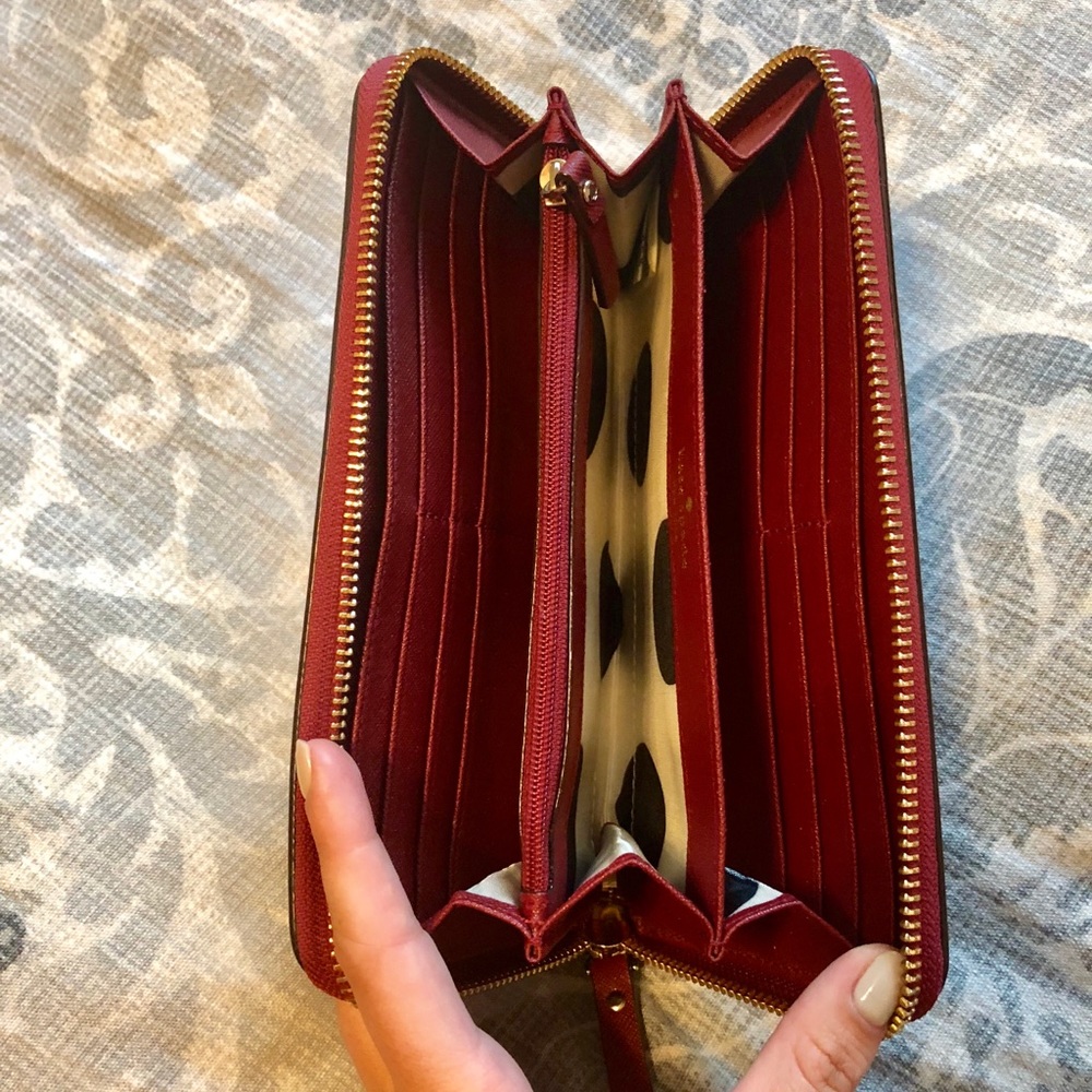 Kate Spade maroon canvas wallet!